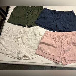 4 pairs of Old Navy Women’s Linen drawstring shorts, size large